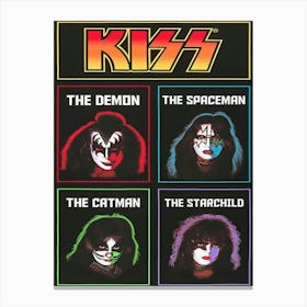 Kiss Solo Faces Logo Fabric Panel Poster Canvas Print