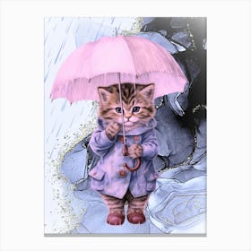 Cat In The Rain Canvas Print