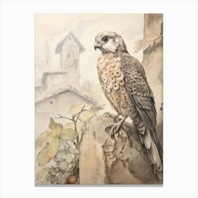 Storybook Animal Watercolour Falcon 4 Canvas Print