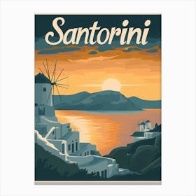 Aihrgdesign A Classic 1960s Travel Poster For Santorini 3 Canvas Print