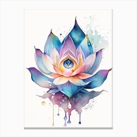 Lotus Flower, Symbol, Third Eye Watercolour 6 Canvas Print
