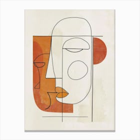 Art Geometric Portrait Modern Line Drawing Canvas Print