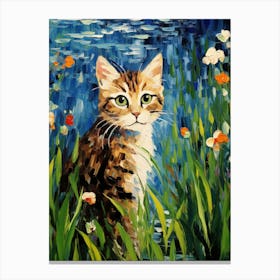 Cat In The Grass Canvas Print