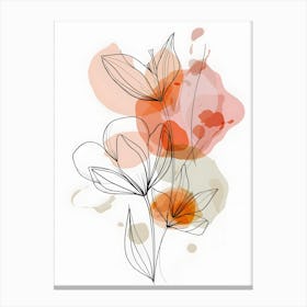 Minimalist Flower Line Art 4 Canvas Print