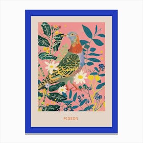 Spring Birds Poster Pigeon 2 Canvas Print