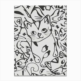 Black And White Cats Canvas Print