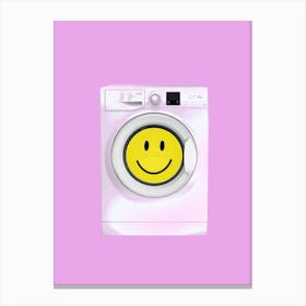 Smiley Washing Machine - Laundry Canvas Print