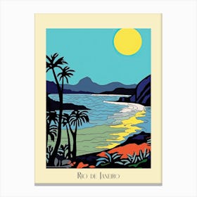 Poster Of Minimal Design Style Of Rio De Janeiro, Brazil 4 Canvas Print
