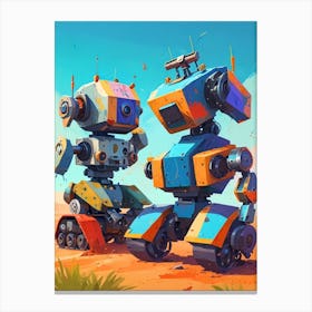 Robots In The Desert Canvas Print