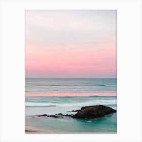Barafundle Bay Beach, Pembrokeshire, Wales Pink Photography 2 Canvas Print