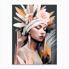 feathers in her head Canvas Print