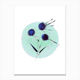 Quiet Growth - Minimalist Blue Flower Canvas Print