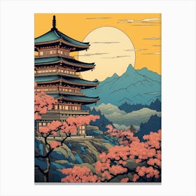 Kiyomizu Dera Temple, Japan Vintage Travel Art 4 Canvas Print