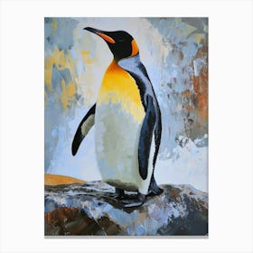 King Penguin Signy Island Colour Block Painting 3 Canvas Print