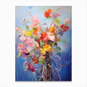 Abstract Flower Painting Lantana 1 Canvas Print