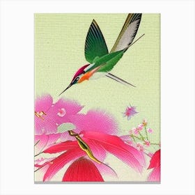 Hummingbird Japanese 4, Ukiyo E Style Canvas Print
