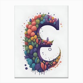 Colorful Letter E Illustration 32 Canvas Print