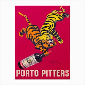 Porto Bitters Tiger Drink Vintage Poster Canvas Print