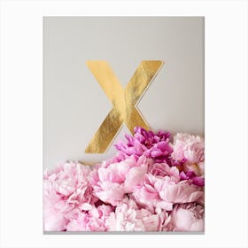 Flower Alphabet X Canvas Print