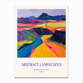 Colourful Abstract Vatnajkull National Park Iceland 4 Poster Blue Canvas Print