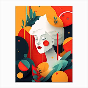 Elegance in Abstraction: Woman-inspired Minimalist Ar Canvas Print