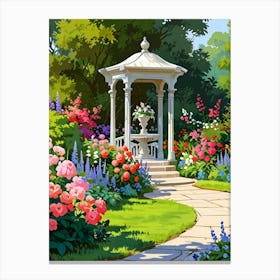 Gazebo In The Garden Canvas Print