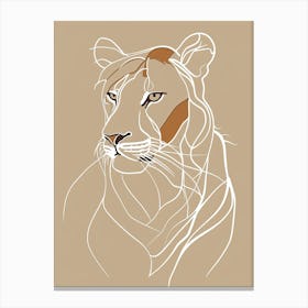 Lion Head - Boho, Line Art Canvas Print