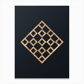 Abstract Geometric Gold Glyph on Dark Teal n.0136 Canvas Print