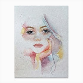 Watercolor Of A Woman Canvas Print