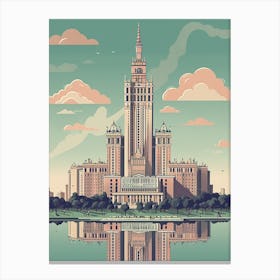 Palace Of Culture And Science, Warsaw Poland Canvas Print