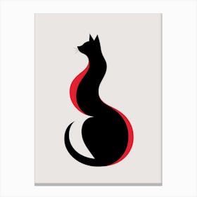Cat Minimalist Abstract 3 Canvas Print