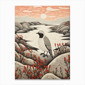 Bird Illustration Grey Plover 3 Canvas Print