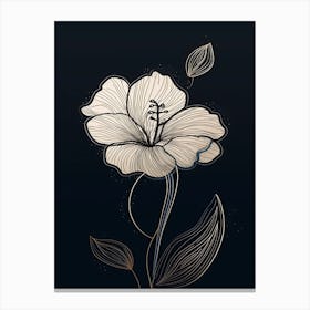 Gladioli Line Art Flowers Illustration Neutral 2 Canvas Print