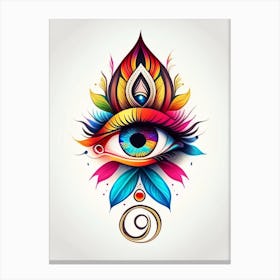 Mindfulness, Symbol, Third Eye Tattoo 1 Canvas Print