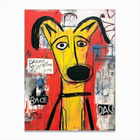 Dog Street Magic: Neo-Expressionist Basquiat Style Canvas Print