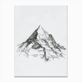 Mount Mckinley Denali Usa Line Drawing 3 Canvas Print