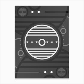 Abstract Geometric Glyph Array in White and Gray n.0055 Canvas Print
