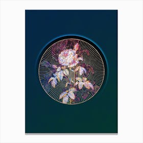 Abstract Provence Rose Bloom Mosaic Botanical Illustration n.0081 Canvas Print