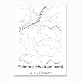 Shimotsucho Kominami,Japan Minimalist Map Toile