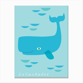 Le Cachalot, Happy Whale Canvas Print