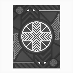 Geometric Glyph Abstract Array in White and Gray n.0048 Canvas Print