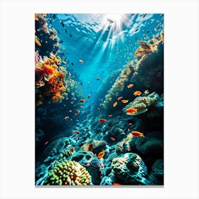 Coral Reef With Fishes Canvas Print