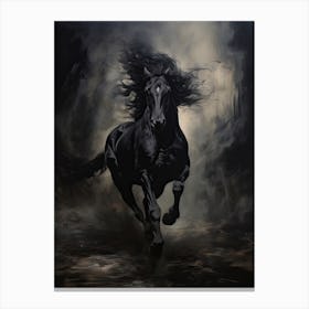 A Horse Painting In The Style Of Tenebrism 3 Canvas Print