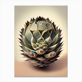 Lophophora Williamsii Neutral Abstract 1 Canvas Print