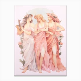 The Muses Watercolour Canvas Print