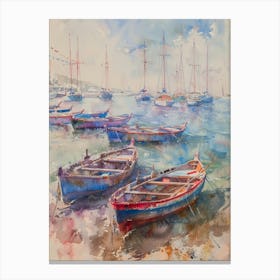 Boats On The Beach 5 Canvas Print