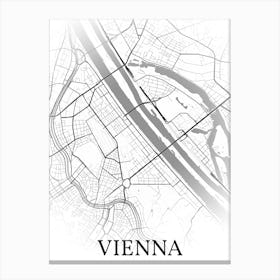 Vienna, Austria, City Map, Black And White Fade Design Toile