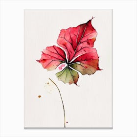 Hibiscus Leaf Minimalist Watercolour Canvas Print