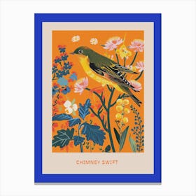 Spring Birds Poster Chimney Swift 4 Canvas Print