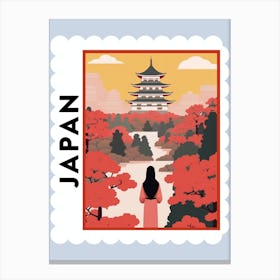 Japan Travel Stamp Poster Canvas Print